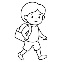 A Child Holding a Bright Balloon on a Warm Summer Day Vector Illustration
