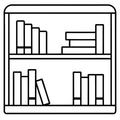 Artistic Vector Representation of a Full Bookshelf Overflowing with Books and Decorative Touches to Inspire Readers





