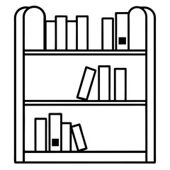 Eye Catching Vector Illustration of a Bookshelf Packed with Books and Accents for Every Book Lovers Dream Space
