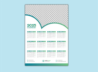 Calendar Design , 2025 Vibrant Yearly Planner - Minimalist Calendar Design