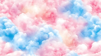 Fototapeta premium Watercolor Clouds Background Abstract Sky Pattern Pastel Colors