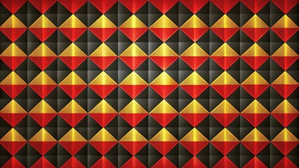 Obraz premium Geometric Pattern With Interlocking Red And Gold Diamonds