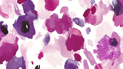 Abstract Watercolor Background with Pink and Purple Splashes
