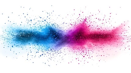 Obraz premium Abstract Blue and Pink Watercolor Splash with Dots