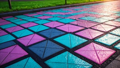 close up pavement stone and asphalt street road