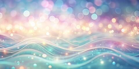 Sparkling Waves of Pastel Light and Soft Abstract Curves
