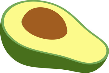 half avocado icon vector.
Isolated fresh avocado svg.
Half avocado with seed vector illustration design.
