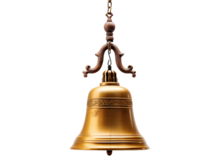 a gold bell from a chain