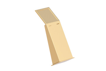 Golden payment machine isolated on white background. 3d render