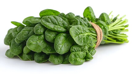 Obraz premium Closeup of freshly harvested organic spinach leaves,a nutrient-dense superfood ingredient for healthy cooking,salads,and well-balanced diets. Spinach is rich in vitamins,minerals,antioxidants.