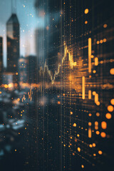 Fototapeta premium A minimalist financial chart or candlestick graph with subtle, soft lines.