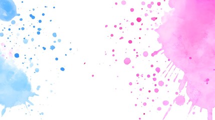 Naklejka premium Abstract Watercolor Background with Blue and Pink Splatter