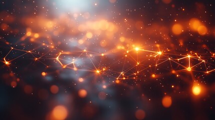 Fototapeta premium Abstract Orange Network Connection