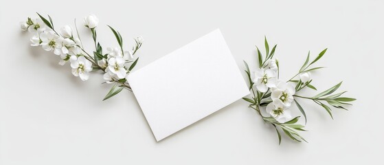Naklejka premium Create an elegant wedding invitation featuring empty typography on a white and blank background, with no text, to exude timeless sophistication