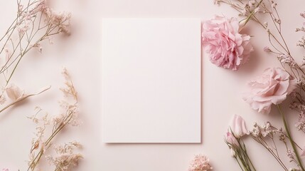 Obraz premium Create an elegant wedding invitation with empty typography, featuring a white and blank design that exudes sophistication and simplicity 