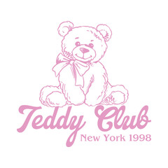 Cute teddy bear graphic tee design