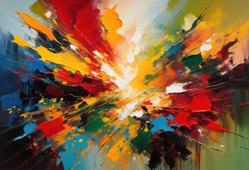 Obraz premium vibrant color splash blank canvas evoking dynamic energy brightness through vivid hues artistic expression, abstract, design, colorful, artwork, background