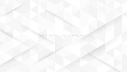 Abstract background with geometric pattern of white and gray triangles.