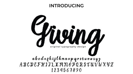 Giving Font Stylish brush painted an uppercase vector letters, alphabet, typeface