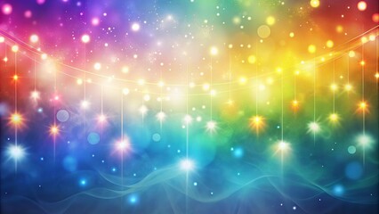 Obraz premium Rainbow Hues and Twinkling Lights, a Magical Background