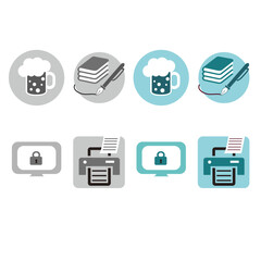 アイコン　印刷　お酒　ライター　セキュリティ