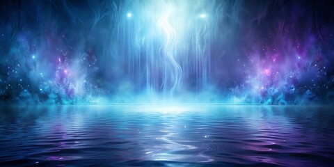 Ethereal Lights Dance on a Tranquil Water Surface, Reflected by a Cosmic Sky of Shimmering Stars
