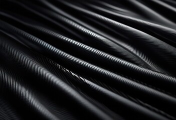 Naklejka premium close view carbon fiber material showcasing its intricate weave texture detailed high quality exploration fine patterns design, black, woven, layer, shiny
