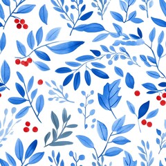 A Whimsical Watercolor Christmas Tree Pattern Featuring Festive Elements