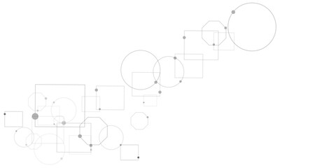 Gray and white background, technology background design and communication connection.