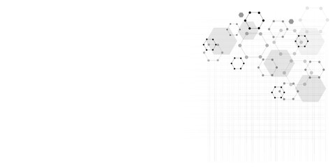 Vector white pattern background with technological and elegant feeling. Background of hexagon geometric blue pattern. healthcare medical and technology background