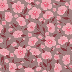 Seamless Pattern, floral pattern, blossom pattern, soft color pattern, pink flower pattern