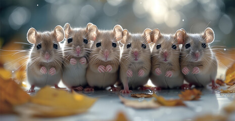 Group of mice. cute. rats.