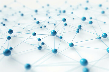 Futuristic 3D Network Diagram with Nodes and Connections