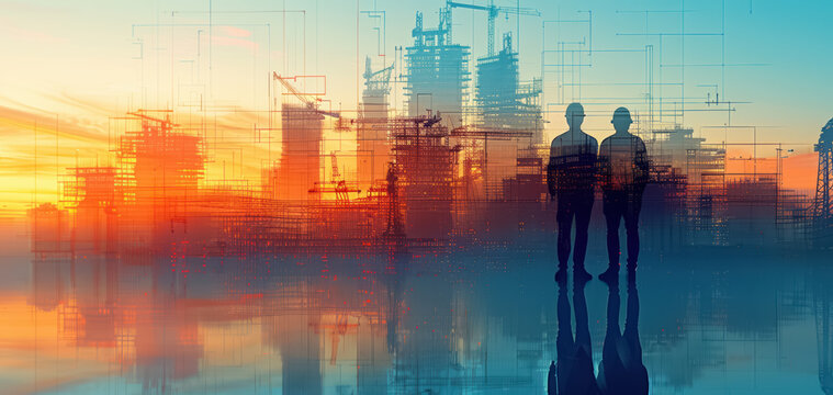 Blueprints for Urban Development Projects. city planners and developers discussing site layouts