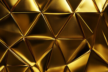 A Close-Up of a Golden Geometric Pattern.