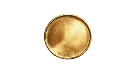 Gold coin on transparent background
