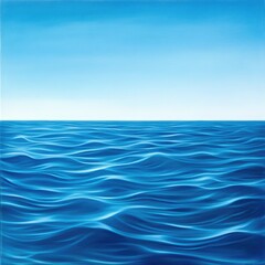 A serene ocean scene showcasing calm waves and a clear blue sky, perfect for evoking tranquility and peace.
