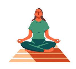 Woman meditating on the floor