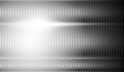 Reeded glass with black and white gradient with refraction effect. Abstract glass texture background ribbed with effect. Mesh gradient. acrylic ribbed bath surface. Vector illustration of backdrop