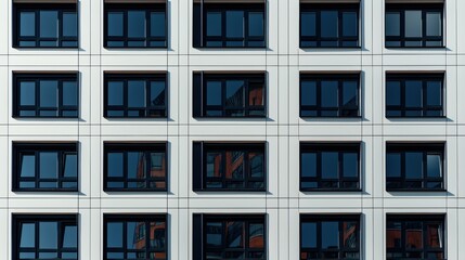 Fototapeta premium Modern Narrow Windows in Facade Design