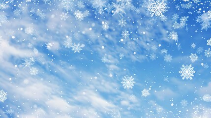 Obraz premium Christmas Background with Blue Snowflakes Winter