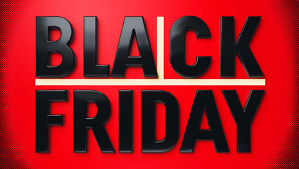 Fototapeta premium Bold Black Friday Text on Red Background for Promotions