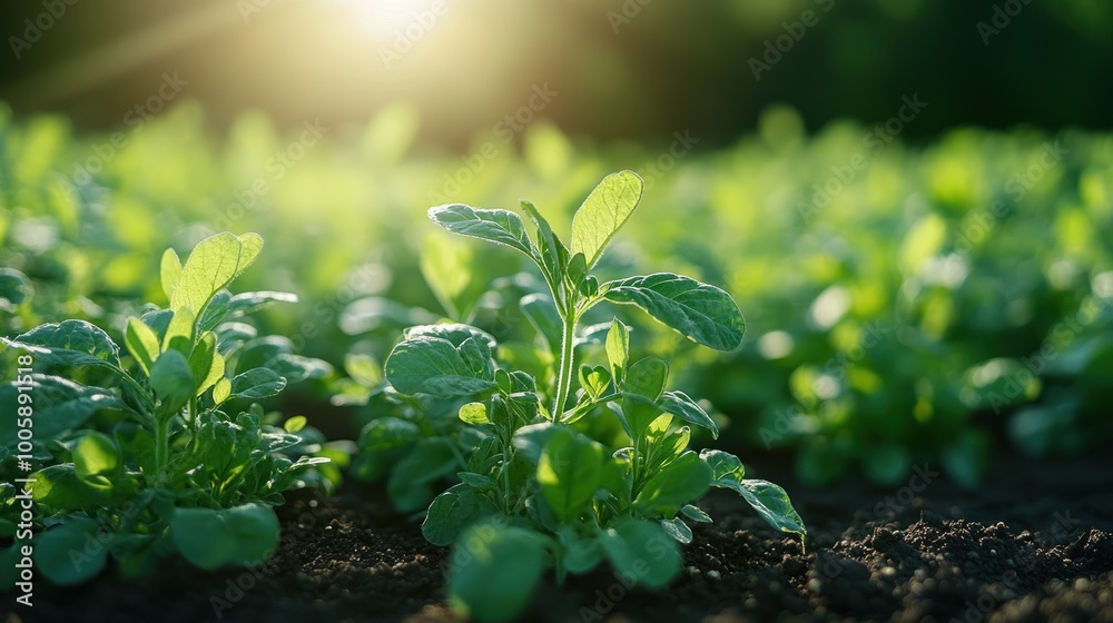 Poster Sunlight Through Young Plants