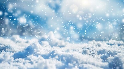 Fototapeta premium Christmas Background with Blue Snowflakes Winter