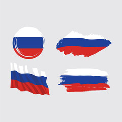 vector set russia flag