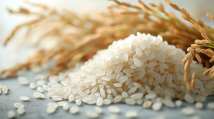 rice in a field of wheat background 