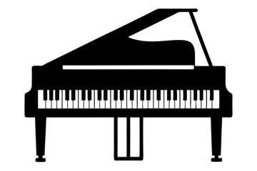 Piano | vector silhouette illustration on white background