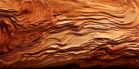 Obraz premium A piece of wood with a very rough texture, with many ridges and grooves