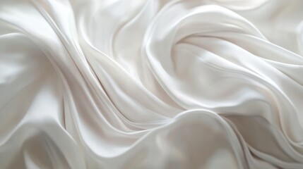 Fototapeta premium A close-up of smooth, flowing white silk fabric, showcasing its texture and sheen.