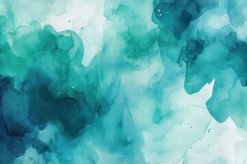 Aqua and navy artistic watercolor backdrop featuring smooth green patterns for visuals and graphics